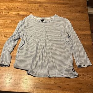 Patagonia Light Blue Striped Long Sleeve